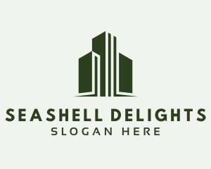 Green Skyscraper Hotel logo design