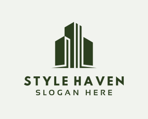 Green Skyscraper Hotel logo design