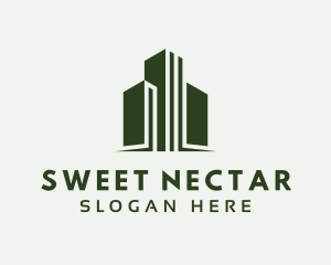 Green Skyscraper Hotel logo design