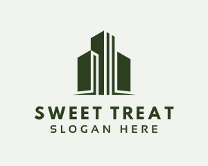 Green Skyscraper Hotel logo design