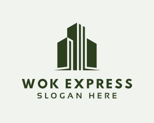 Green Skyscraper Hotel logo design