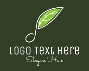 Minimal - Musical Leaf Note logo design