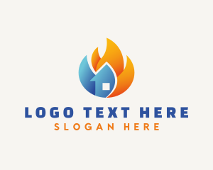 Flame - Warm Cool Ventilation logo design