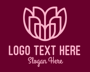 Pink - Pink Minimalist Flower logo design