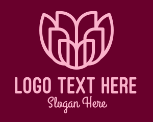 Lotus - Pink Minimalist Flower logo design