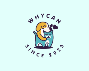 Veterinarian - Smiling Cat Dog Heart logo design