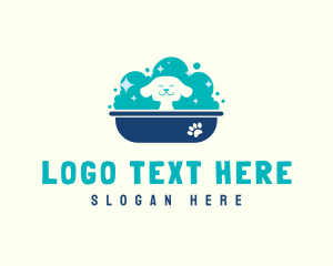 Shepherd - Bubble Bath Dog Grooming logo design