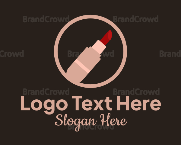 Lipstick Makeup Badge Logo