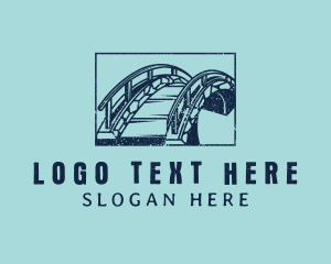 Contractor - Grunge Stone Bridge Arch logo design