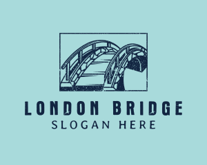 Grunge Stone Bridge Arch logo design