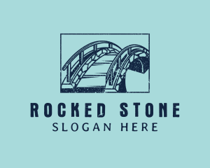 Grunge Stone Bridge Arch logo design