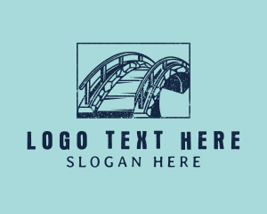 Arch - Grunge Stone Bridge Arch logo design