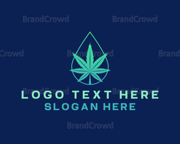 Marijuana Weed Droplet Logo