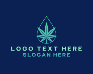 Sativa - Marijuana Weed Droplet logo design
