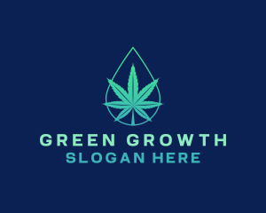 Marijuana Weed Droplet logo design