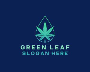 Marijuana Weed Droplet logo design