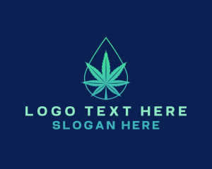 Marijuana Weed Droplet Logo