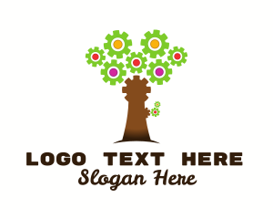 Cogwheel - Industrial Cogwheel Tree logo design