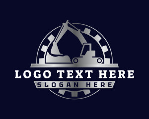 Backhoe - Excavator Quarry Digger logo design