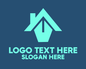 Pen Tool - Pen Nib Home logo design