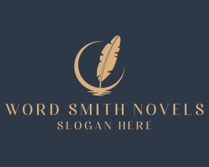 Novelist - Moon Feather Quill logo design