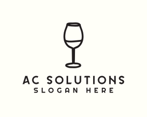 Wine Glass Drink logo design