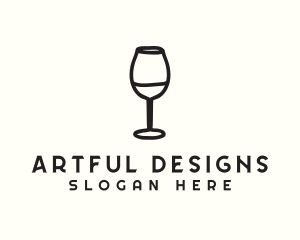 Wine Glass Drink logo design