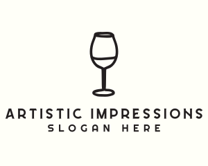 Wine Glass Drink logo design