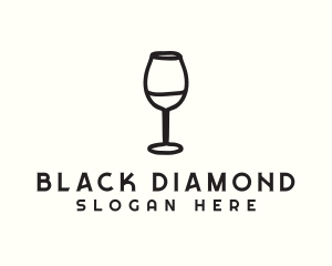 Black - Wine Glass Drink logo design