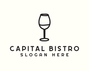 Wine Glass Drink logo design