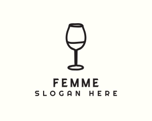 Wine Glass Drink logo design