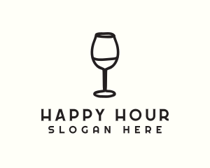 Wine Glass Drink logo design