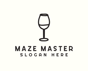 Wine Glass Drink logo design