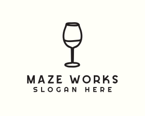 Wine Glass Drink logo design