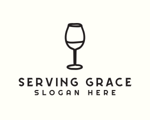 Wine Glass Drink logo design