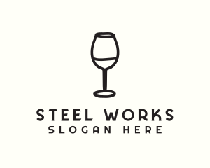 Wine Glass Drink logo design