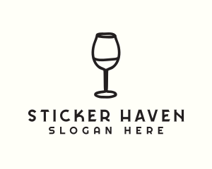 Wine Glass Drink logo design