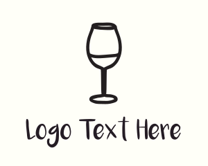 Wine - Black Wine Glass logo design