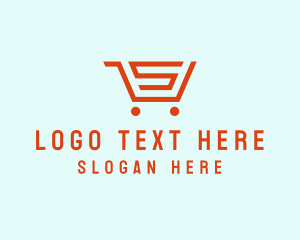 Errands - Grocery Cart Letter S logo design