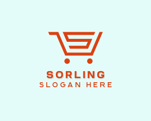 Grocery Cart Letter S logo design