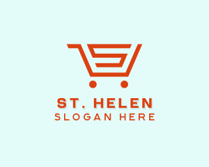 Grocery Cart Letter S logo design