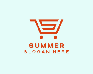 Grocery Cart Letter S logo design