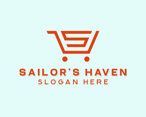 Grocery Cart Letter S logo design