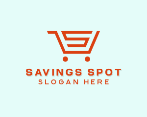 Grocery Cart Letter S logo design