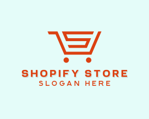 Grocery Cart Letter S logo design