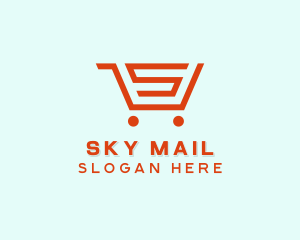 Grocery Cart Letter S logo design