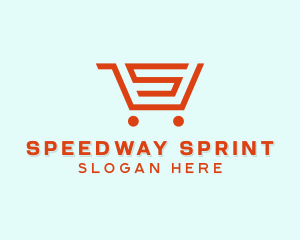 Grocery Cart Letter S logo design