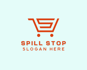 Grocery Cart Letter S logo design