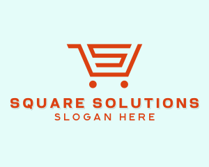 Grocery Cart Letter S logo design