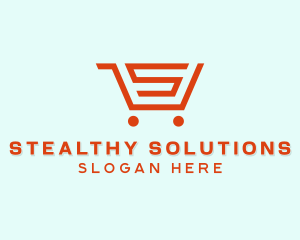 Grocery Cart Letter S logo design